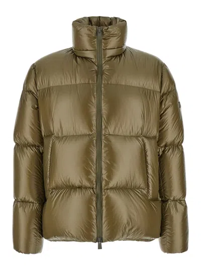 Tatras 'belbo' Green Down Jacket With Drawstring Hood And Logo Patch In Green
