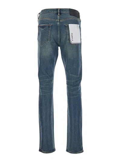 Purple Brand Blue Skinny Faded Jeans In Denim Black In Blue