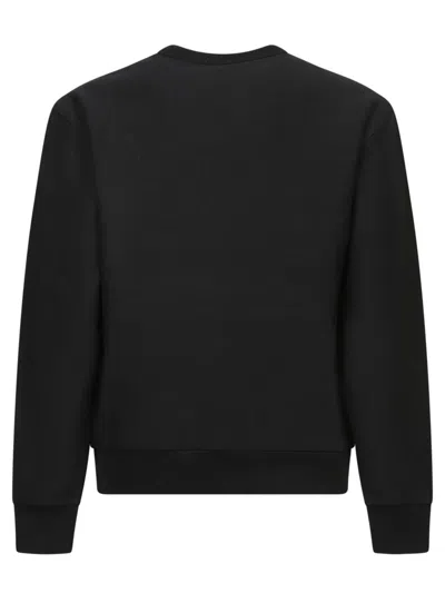Burberry Black Logo Cotton Blend Sweatshirt In Black