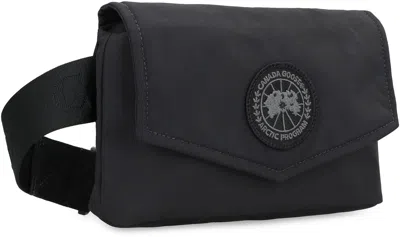 Shop Canada Goose Nylon Belt Bag With Patches In Black