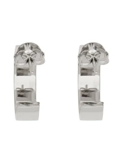 Shop Mm6 Maison Margiela Logo Earrings In Silver