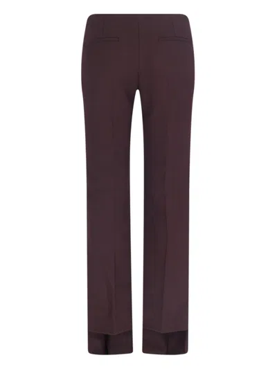 Chloé Chloe Black Stretch Wool Pant In Brown
