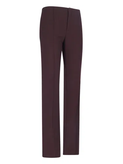 Chloé Chloe Black Stretch Wool Pant In Brown