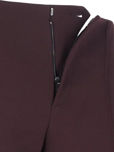 Chloé Chloe Black Stretch Wool Pant In Brown