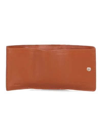 Chloé Sense Mini Tri-fold Wallet In Tan Soft Leather In Brown