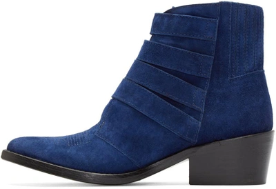 Shop Toga Blue Western Buckle Boots