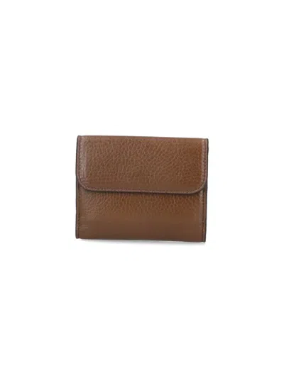 Chloé Tri-fold Logo Wallet In Brown
