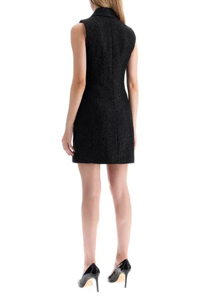 Shop Max Mara Tower Dress In Satin And Sequins With In Black