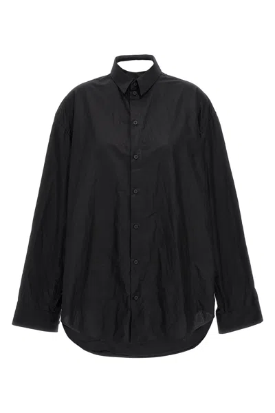 Balenciaga Suspended Cotton Poplin Dress In Black