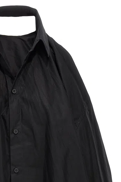 Balenciaga Suspended Cotton Poplin Dress In Black
