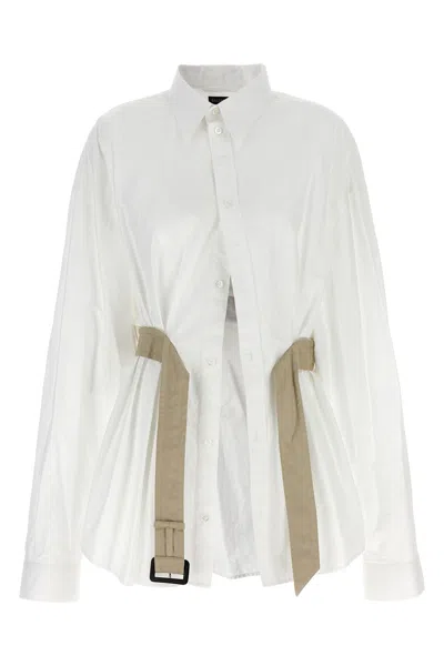 Shop Balenciaga Women Belt Shirt In White