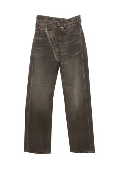 R13 Mud Grey Jeans In Grey