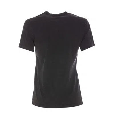 Victoria Beckham Organic Cotton Half Sleeve T-shirt In Black