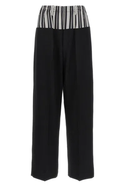 Fendi Wool Crepe Trousers In Black