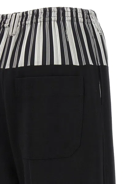 Fendi Wool Crepe Trousers In Black