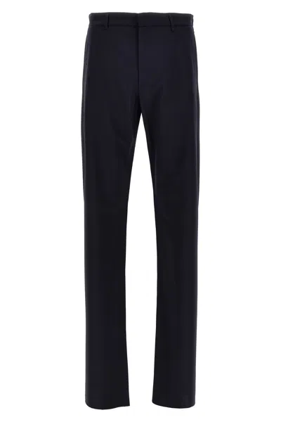 Givenchy Streamlined Wool Blend Trousers In Blue