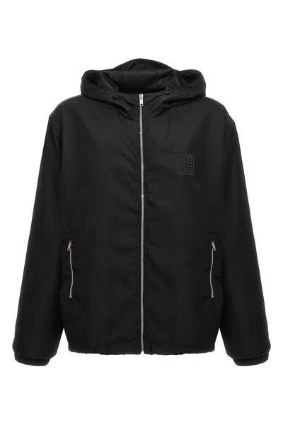 Givenchy Windbreaker Jacket With Logo Jackets In Black