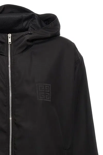 Givenchy Windbreaker Jacket With Logo Jackets In Black