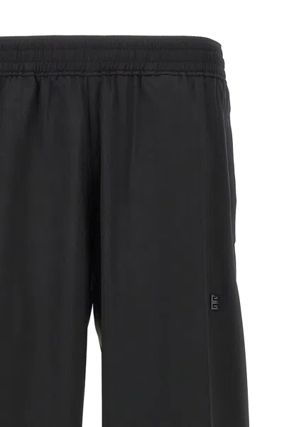 Givenchy Logo Elastic Waistband Pants With Pockets In Black