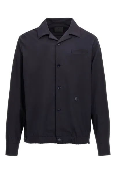 Givenchy Blue Logo Plaque Shirt In Blue