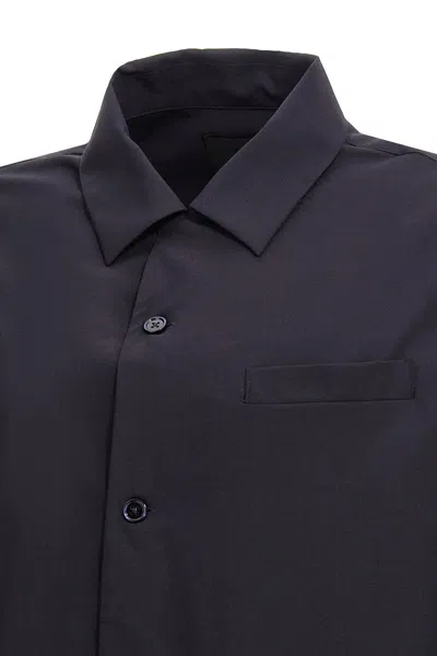 Givenchy Blue Logo Plaque Shirt In Blue