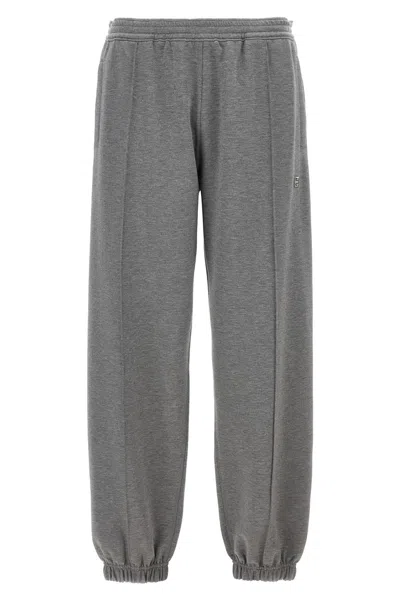Givenchy Metallic Logo Joggers In Gray