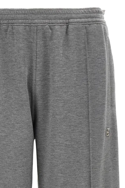 Givenchy Metallic Logo Joggers In Gray