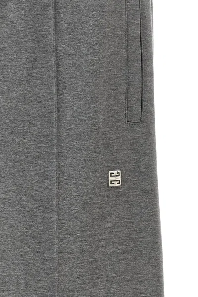 Givenchy Metallic Logo Joggers In Gray