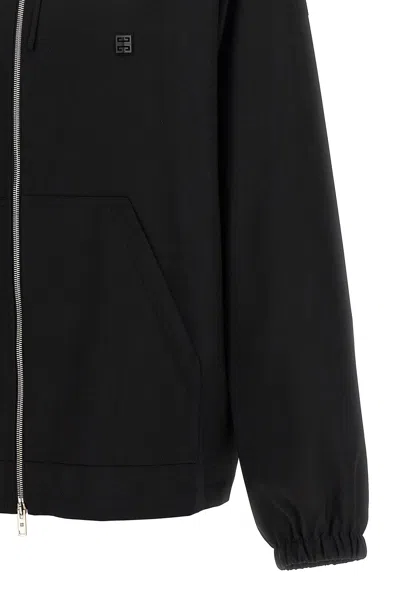 Givenchy Wool Hoodie Sweatshirt Black In Black