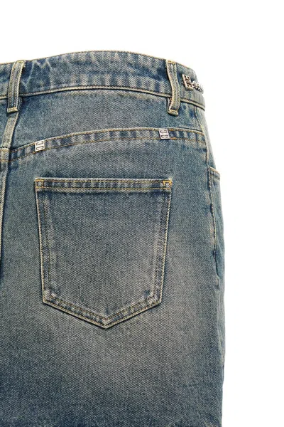 Givenchy Mini Skirt In Denim With Chain Details In Blue