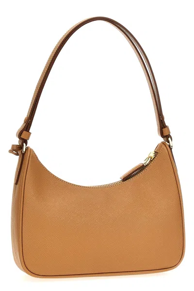 Prada Mini Re-edition Shoulder Bags Brown In Brown