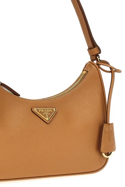 Prada Mini Re-edition Shoulder Bags Brown In Brown