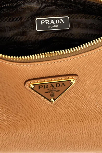 Prada Mini Re-edition Shoulder Bags Brown In Brown