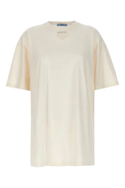Prada Women Logo T-shirt In White