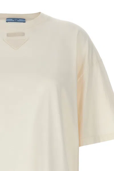 Prada Women Logo T-shirt In White