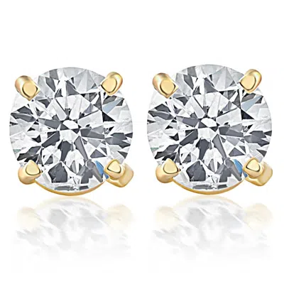 Pompeii3 Screw Back 1 Ct T. W. Genuine Diamond Studs Available In 14k White Or Yellow Gold In Multi