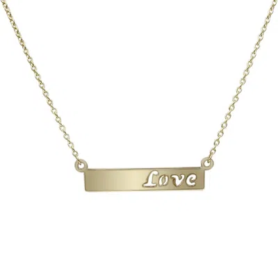 Pompeii3 Solid 14k Yellow Gold Bar Love Pendant Necklace 18" In Multi