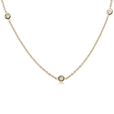 Pompeii3 1/4ct Diamonds By The Yard 18" 14k Yellow Gold Women's Necklace In Multi