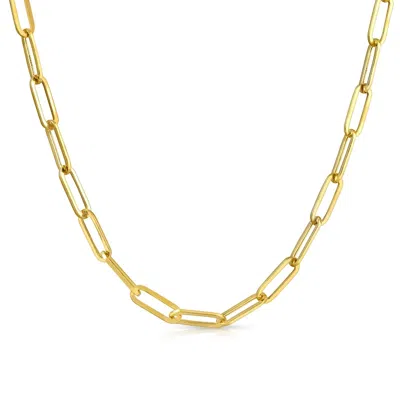 Pompeii3 Solid 14k Yellow Gold 18" Clip Chain Necklace In Multi
