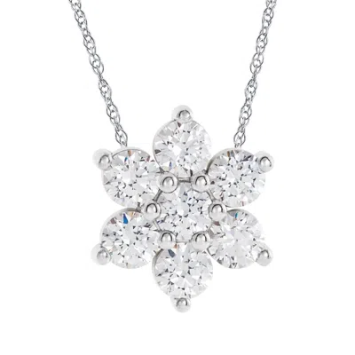 Pompeii3 1/2ct 7-stone Diamond Pendant 14k White Gold 18" Necklace In Multi