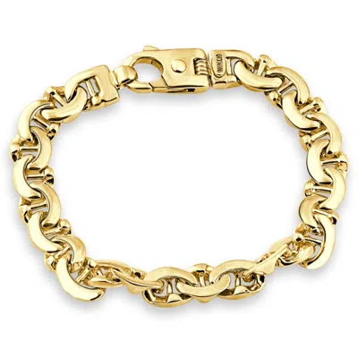 Shop Pompeii3 Solid 14k Yellow Gold 61.60 Grams Men's 10.5mm Wide Bracelet Lobster Clasp 8.25" In Multi