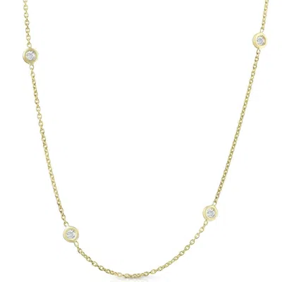 Shop Pompeii3 1ct Diamonds By The Yard 18" 14k Yellow Gold Womens Necklace In Multi