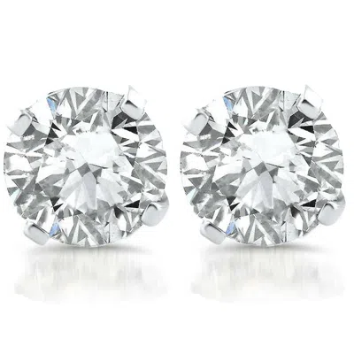 Pompeii3 1ct Diamond Studs 14k White Gold Clarity Enhanced In Multi