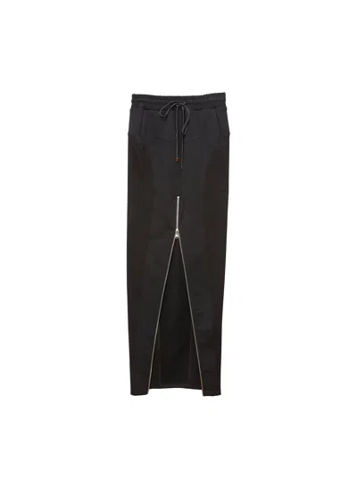Fleur Du Mal Terry Maxi Skirt In Black