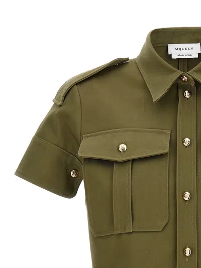 Shop Alexander Mcqueen Cropped Military Shirt