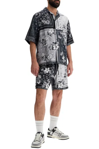 Shop Amiri Silk Bandana Print Bermuda Shorts