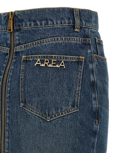 Area Logo-charm Denim Midi Skirt