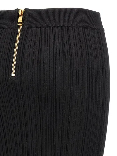 Balmain Pleated Midi Skirt Skirts Black