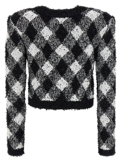Balmain Vichy Tweed Short Jacket