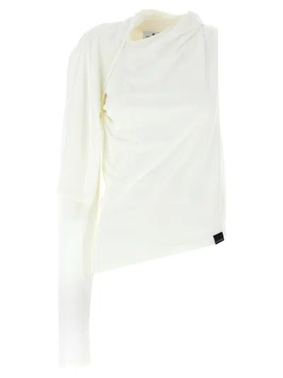 Courrèges White Asymmetries Off The Shoulder T-shirt